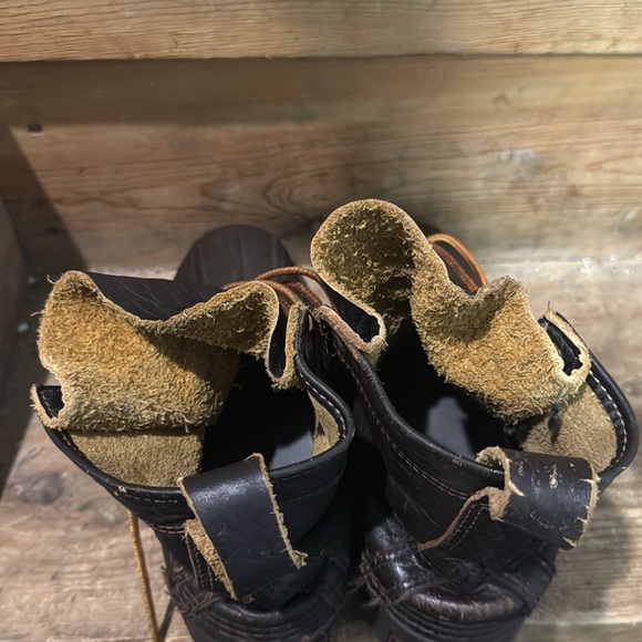 LL Bean Duck Boots 8’ Bison Dark Brown/Red - Picture 6 of 9